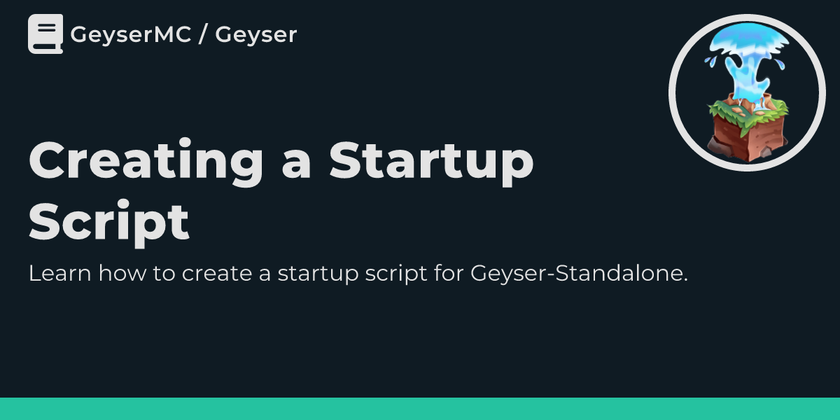 Creating a Startup Script | GeyserMC